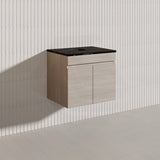 Lukka Camden Modern 600mm Wall Hung Vanity E0 MDF Wood Grain PVC Film Cabinet Variant Colour Available