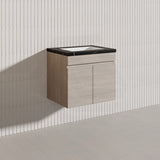 Lukka Camden Modern 600mm Wall Hung Vanity E0 MDF Wood Grain PVC Film Cabinet Variant Colour Available