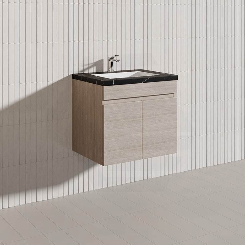 Lukka Camden Modern 600mm Wall Hung Vanity E0 MDF Wood Grain PVC Film Cabinet Variant Colour Available