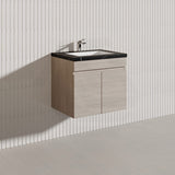 Lukka Camden Modern 600mm Wall Hung Vanity E0 MDF Wood Grain PVC Film Cabinet Variant Colour Available