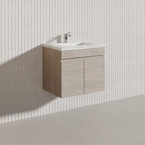 Lukka Camden Modern 600mm Wall Hung Vanity E0 MDF Wood Grain PVC Film Cabinet Variant Colour Available