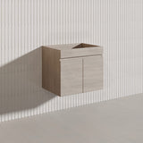 Lukka Camden Modern 600mm Wall Hung Vanity E0 MDF Wood Grain PVC Film Cabinet Variant Colour Available