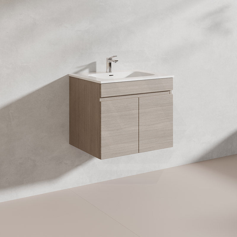 Lukka Camden Modern 600mm Wall Hung Vanity E0 MDF Wood Grain PVC Film Cabinet Variant Colour Available