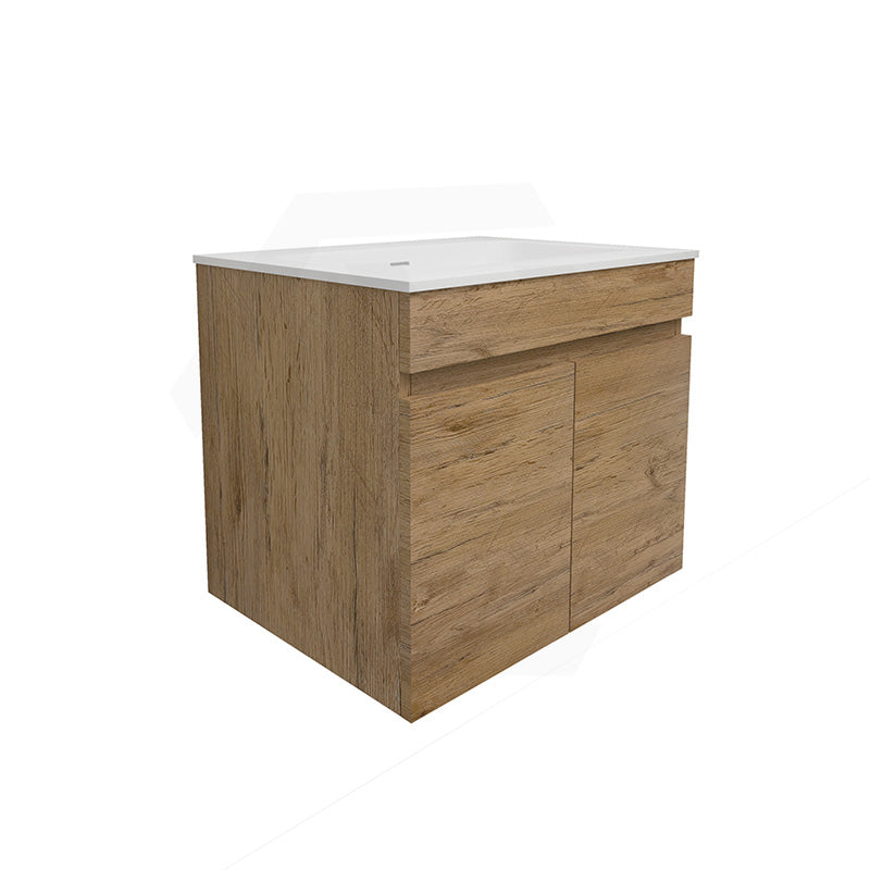 Lukka Camden Modern 600mm Wall Hung Vanity E0 MDF Wood Grain PVC Film Cabinet Variant Colour Available