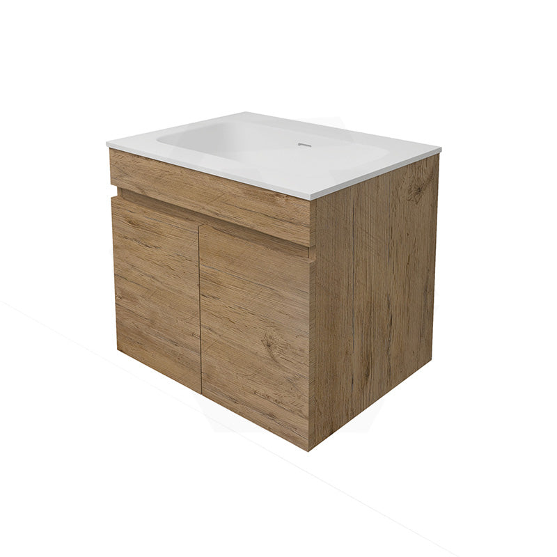Lukka Camden Modern 600mm Wall Hung Vanity E0 MDF Wood Grain PVC Film Cabinet Variant Colour Available