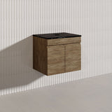 Lukka Camden Modern 600mm Wall Hung Vanity E0 MDF Wood Grain PVC Film Cabinet Variant Colour Available