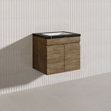 Lukka Camden Modern 600mm Wall Hung Vanity E0 MDF Wood Grain PVC Film Cabinet Variant Colour Available