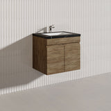 Lukka Camden Modern 600mm Wall Hung Vanity E0 MDF Wood Grain PVC Film Cabinet Variant Colour Available