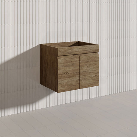 Lukka Camden Modern 600mm Wall Hung Vanity E0 MDF Wood Grain PVC Film Cabinet Variant Colour Available