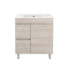 Lukka Camden Modern 750mm Narrow Freestanding Vanity E0 MDF Wood Grain PVC Film Cabinet with Left/Right Hand Drawers In Various Colours