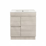 Lukka Camden Modern 750mm Narrow Freestanding Vanity E0 MDF Wood Grain PVC Film Cabinet with Left/Right Hand Drawers In Various Colours