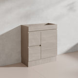 Lukka Camden Modern 750mm Narrow Freestanding Vanity E0 MDF Wood Grain PVC Film Cabinet with Left/Right Hand Drawers In Various Colours