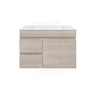 Lukka Camden Modern 750mm Narrow Wall Hung Vanity E0 MDF Wood Grain PVC Film Cabinet with Left/Right Hand Drawers Variant Colour Available