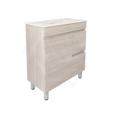 Lukka Camden Modern 750mm Narrow Freestanding Vanity E0 MDF Wood Grain PVC Film Cabinet with Left/Right Hand Drawers In Various Colours