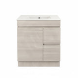 Lukka Camden Modern 750mm Narrow Freestanding Vanity E0 MDF Wood Grain PVC Film Cabinet with Left/Right Hand Drawers In Various Colours