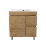 Lukka Camden Modern 750mm Narrow Freestanding Vanity E0 MDF Wood Grain PVC Film Cabinet with Left/Right Hand Drawers In Various Colours