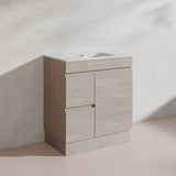 Lukka Camden Modern 750mm Freestanding Vanity E0 MDF Wood Grain PVC Film Cabinet with Left/Right Hand Drawers In Various Colours