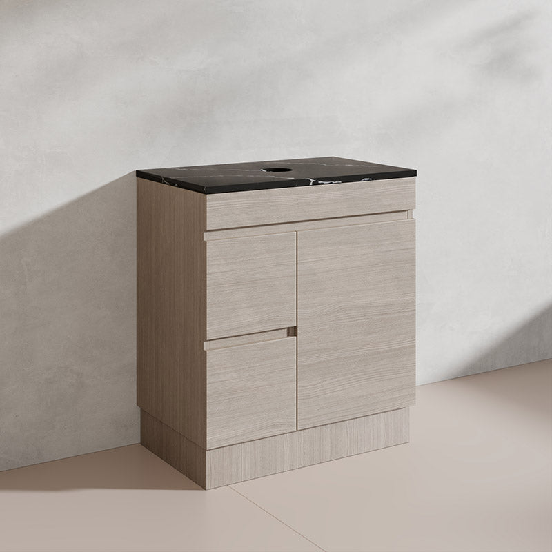 Lukka Camden Modern 750mm Freestanding Vanity E0 MDF Wood Grain PVC Film Cabinet with Left/Right Hand Drawers In Various Colours