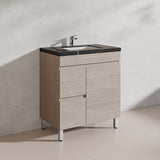 Lukka Camden Modern 750mm Freestanding Vanity E0 MDF Wood Grain PVC Film Cabinet with Left/Right Hand Drawers In Various Colours