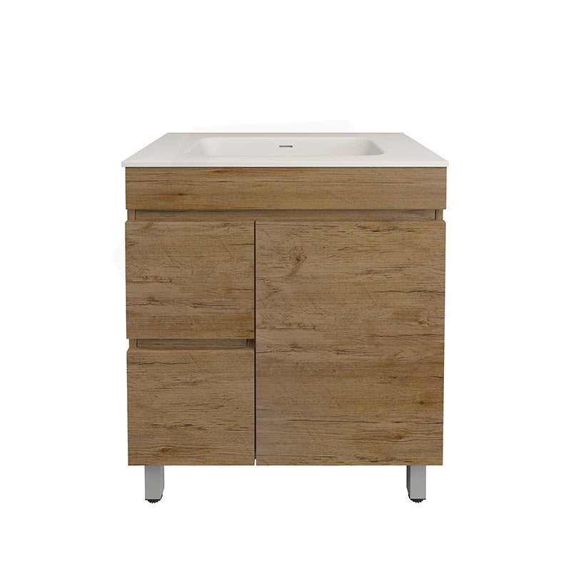 Lukka Camden Modern 750mm Freestanding Vanity E0 MDF Wood Grain PVC Film Cabinet with Left/Right Hand Drawers In Various Colours