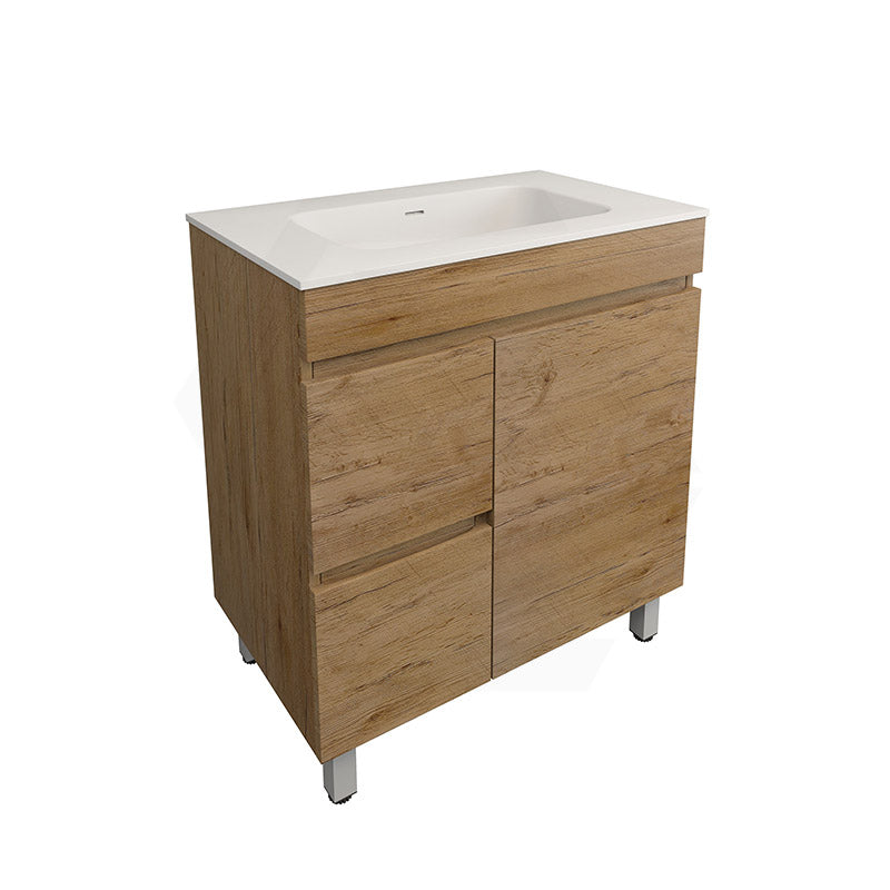 Lukka Camden Modern 750mm Freestanding Vanity E0 MDF Wood Grain PVC Film Cabinet with Left/Right Hand Drawers In Various Colours