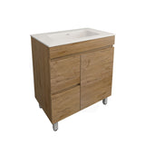Lukka Camden Modern 750mm Freestanding Vanity E0 MDF Wood Grain PVC Film Cabinet with Left/Right Hand Drawers In Various Colours
