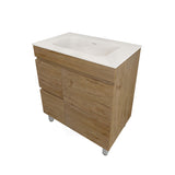 Lukka Camden Modern 750mm Freestanding Vanity E0 MDF Wood Grain PVC Film Cabinet with Left/Right Hand Drawers In Various Colours
