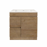Lukka Camden Modern 750mm Freestanding Vanity E0 MDF Wood Grain PVC Film Cabinet with Left/Right Hand Drawers In Various Colours