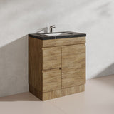 Lukka Camden Modern 750mm Freestanding Vanity E0 MDF Wood Grain PVC Film Cabinet with Left/Right Hand Drawers In Various Colours