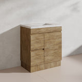 Lukka Camden Modern 750mm Freestanding Vanity E0 MDF Wood Grain PVC Film Cabinet with Left/Right Hand Drawers In Various Colours