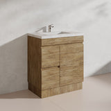 Lukka Camden Modern 750mm Freestanding Vanity E0 MDF Wood Grain PVC Film Cabinet with Left/Right Hand Drawers In Various Colours