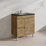 Lukka Camden Modern 750mm Freestanding Vanity E0 MDF Wood Grain PVC Film Cabinet with Left/Right Hand Drawers In Various Colours