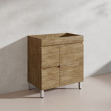 Lukka Camden Modern 750mm Freestanding Vanity E0 MDF Wood Grain PVC Film Cabinet with Left/Right Hand Drawers In Various Colours