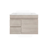 Lukka Camden Modern 750mm Wall Hung Vanity E0 MDF Wood Grain PVC Film Cabinet with Left/Right Hand Drawers In Various Colours