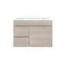 Lukka Camden Modern 750mm Wall Hung Vanity E0 MDF Wood Grain PVC Film Cabinet with Left/Right Hand Drawers In Various Colours
