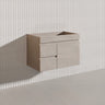 Lukka Camden Modern 750mm Wall Hung Vanity E0 MDF Wood Grain PVC Film Cabinet with Left/Right Hand Drawers In Various Colours