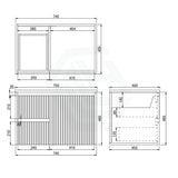 600-1500mm Lukka Crete Wall Hung Bathroom Fluted Vanity Matt White/Black PVC Board Cabinet ONLY & Ceramic Top Available