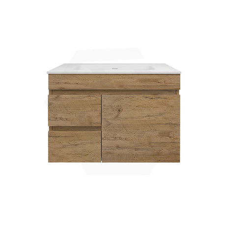 Lukka Camden Morden 750mm Wall Hung Vanity E0 MDF Wood Grain PVC Film Cabinet with Left/Right Hand Drawers In Various Colours