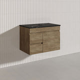 Lukka Camden Modern 750mm Wall Hung Vanity E0 MDF Wood Grain PVC Film Cabinet with Left/Right Hand Drawers In Various Colours