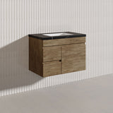 Lukka Camden Modern 750mm Wall Hung Vanity E0 MDF Wood Grain PVC Film Cabinet with Left/Right Hand Drawers In Various Colours