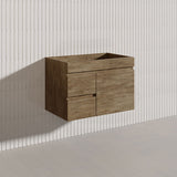 Lukka Camden Modern 750mm Wall Hung Vanity E0 MDF Wood Grain PVC Film Cabinet with Left/Right Hand Drawers In Various Colours