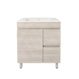 Lukka Camden Modern 750mm Freestanding Vanity E0 MDF Wood Grain PVC Film Cabinet with Left/Right Hand Drawers In Various Colours