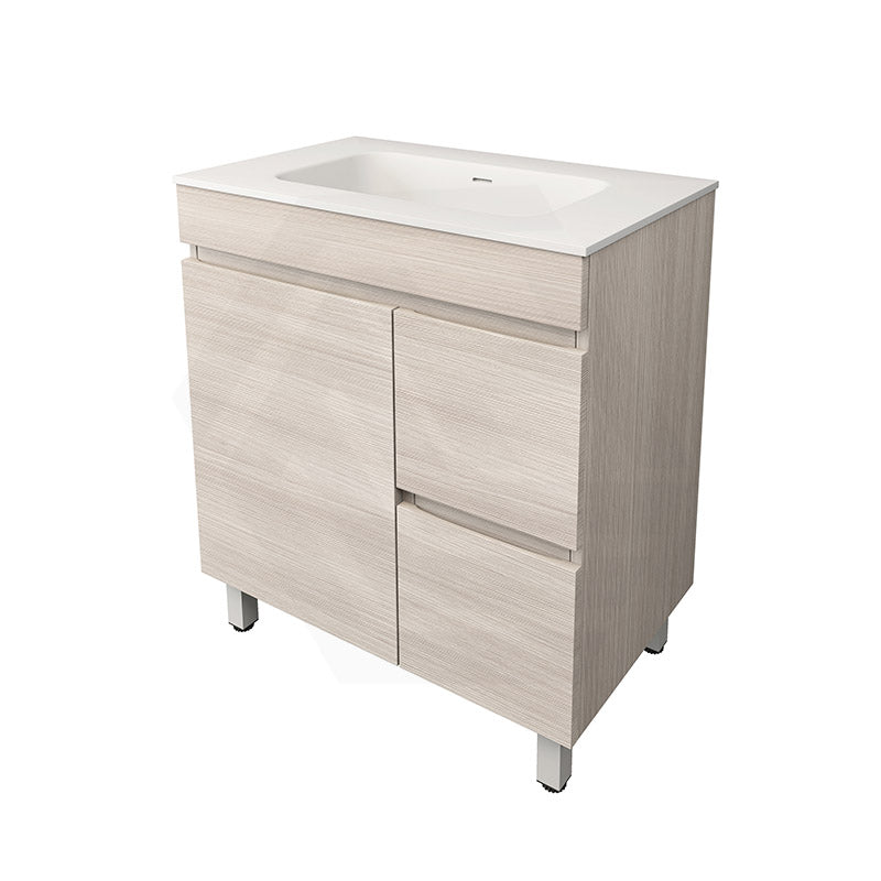 Lukka Camden Modern 750mm Freestanding Vanity E0 MDF Wood Grain PVC Film Cabinet with Left/Right Hand Drawers In Various Colours