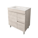 Lukka Camden Modern 750mm Freestanding Vanity E0 MDF Wood Grain PVC Film Cabinet with Left/Right Hand Drawers In Various Colours