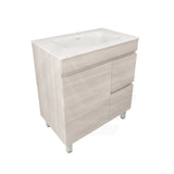 Lukka Camden Modern 750mm Freestanding Vanity E0 MDF Wood Grain PVC Film Cabinet with Left/Right Hand Drawers In Various Colours