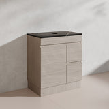 Lukka Camden Modern 750mm Freestanding Vanity E0 MDF Wood Grain PVC Film Cabinet with Left/Right Hand Drawers In Various Colours