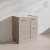 Lukka Camden Modern 750mm Freestanding Vanity E0 MDF Wood Grain PVC Film Cabinet with Left/Right Hand Drawers In Various Colours