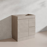 Lukka Camden Modern 750mm Freestanding Vanity E0 MDF Wood Grain PVC Film Cabinet with Left/Right Hand Drawers In Various Colours
