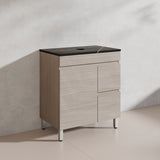 Lukka Camden Modern 750mm Freestanding Vanity E0 MDF Wood Grain PVC Film Cabinet with Left/Right Hand Drawers In Various Colours