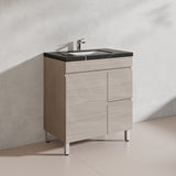 Lukka Camden Modern 750mm Freestanding Vanity E0 MDF Wood Grain PVC Film Cabinet with Left/Right Hand Drawers In Various Colours
